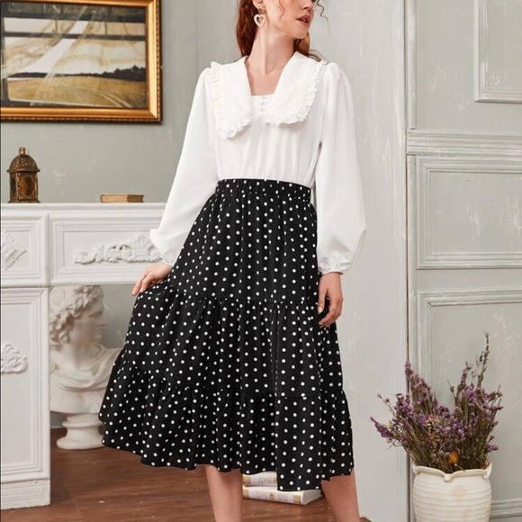 BRAND NEW Statement Collar Blouson Sleeve Top Size S - Picture 5 of 5